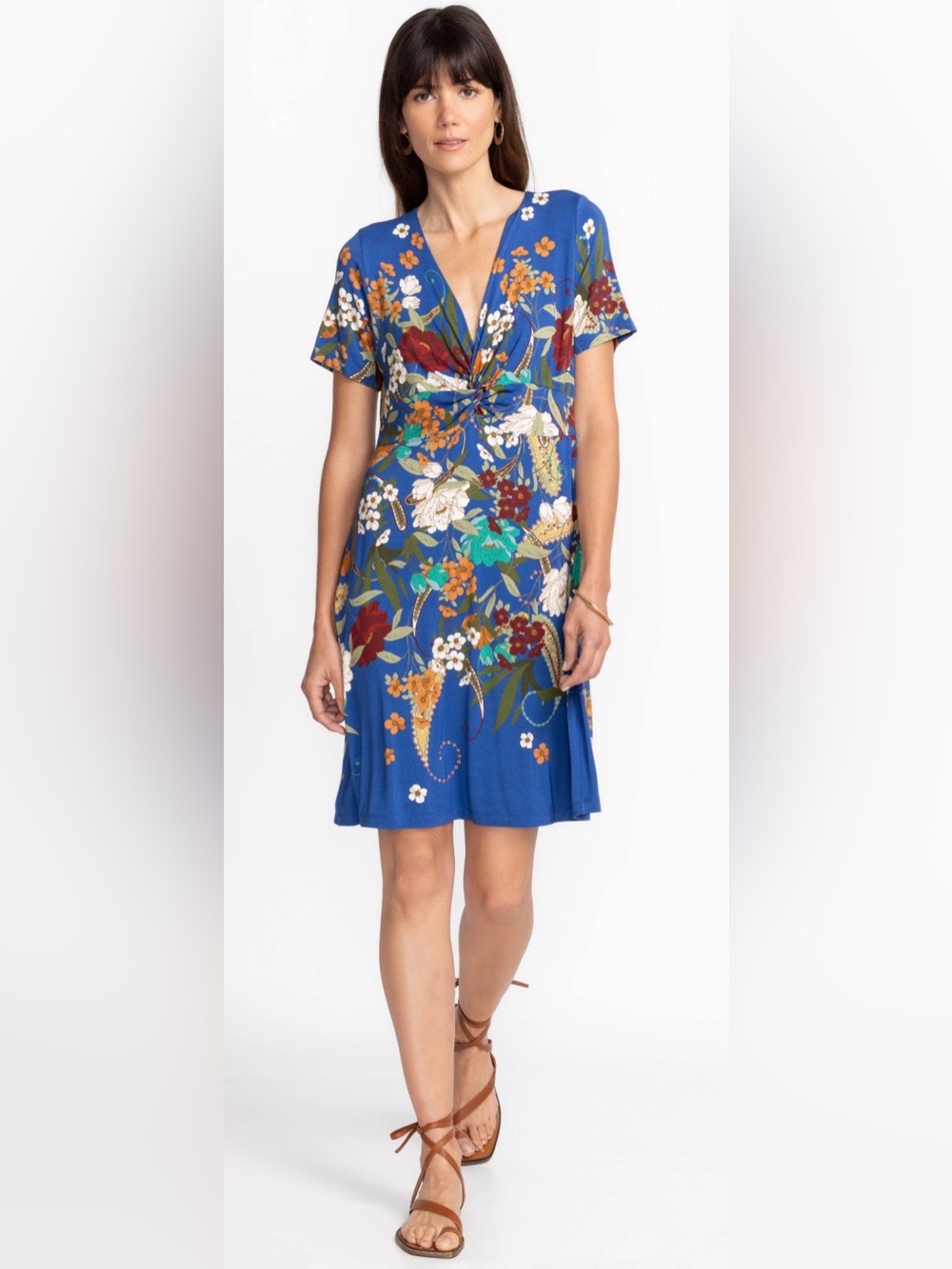 Johnny Was Tee Bee Twist Front Swing Dress Size Medium NEW Floral Soft Midi - Picture 14 of 14